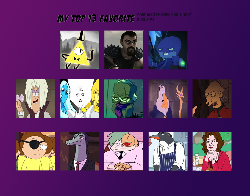 Top 13 cartoon villains of the 2010s by thearist2013 on DeviantArt Top 13 cartoon villains of the 2010s by thearist2013 on DeviantArt