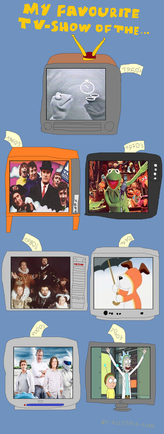 favourite TV shows by decade by thearist2013 on DeviantArt