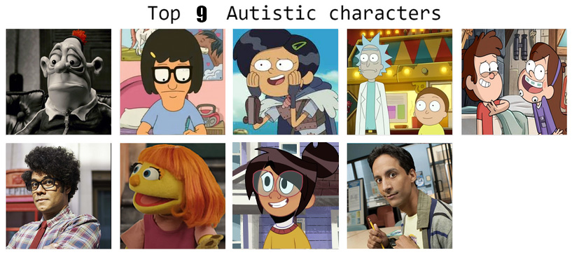 Top 9 Autistic Characters by thearist2013 on DeviantArt