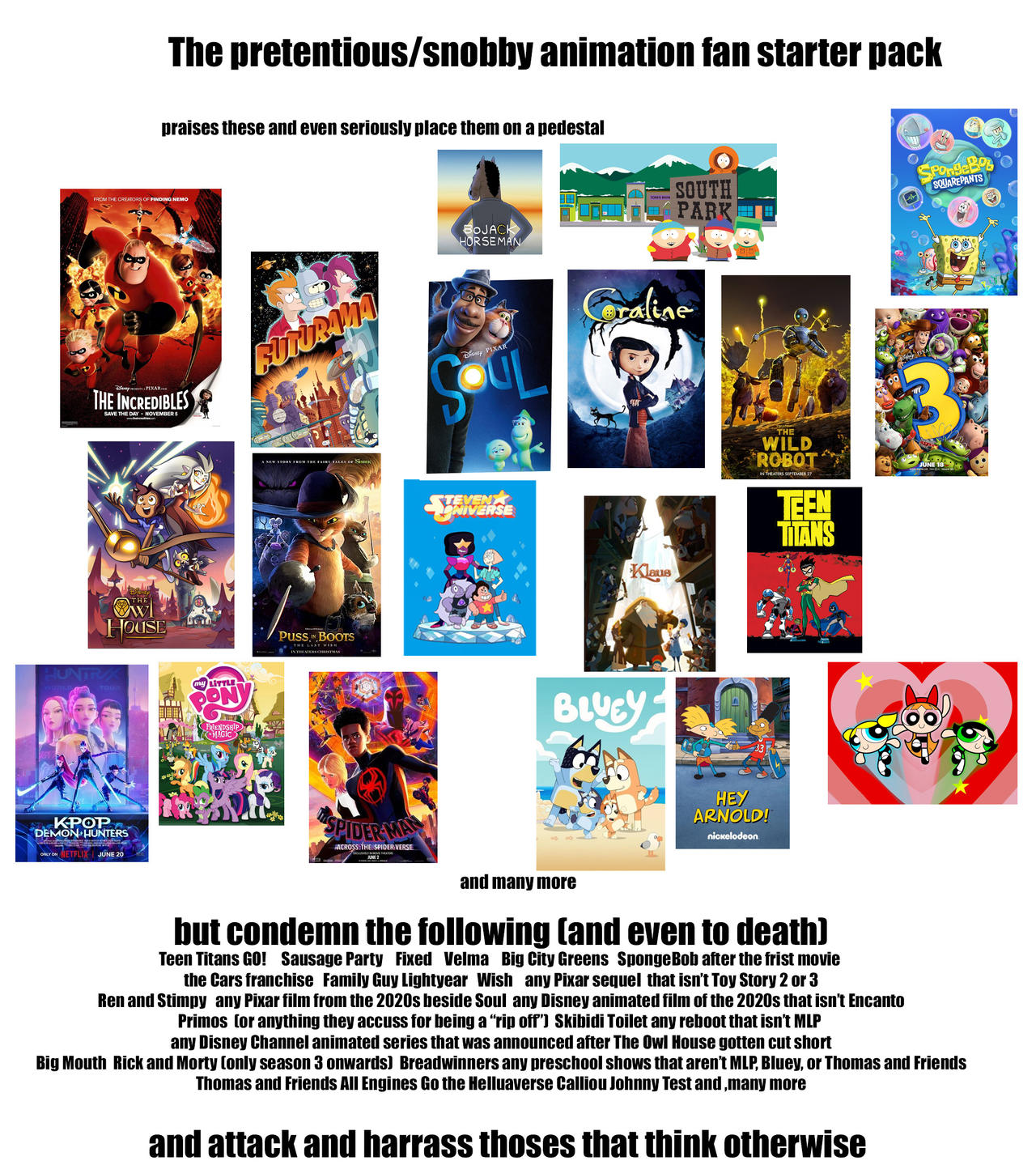 Pretentious Animation Example The pretentious/snobby animation fan starter pack by thearist2013 on ...