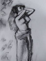 Degas study in charcoal