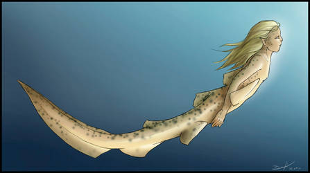 Zebra shark girl - Fast art