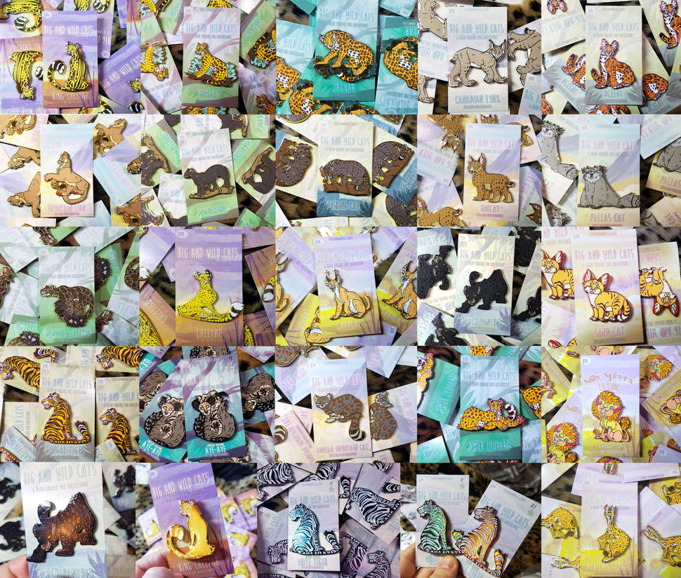 Big and Wild Cats pin collection by kiki-doodle