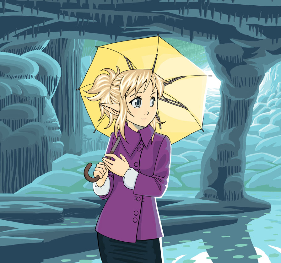 Noelle in a cave