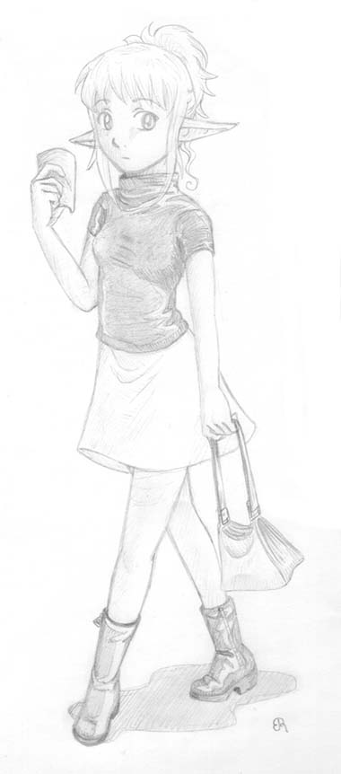 Noelle going for a stroll