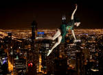 Neve Campbell Flying At Night