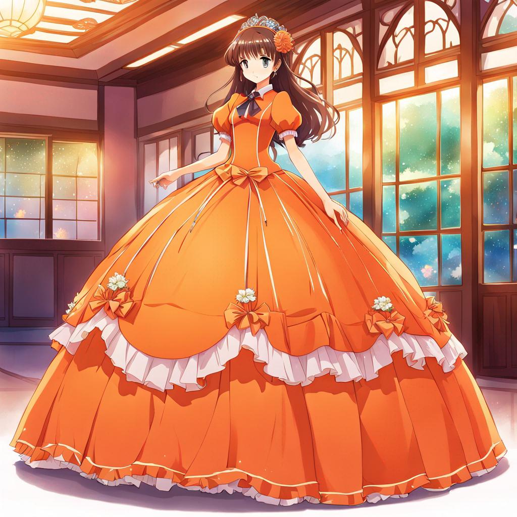 orange dress anime Auction Adopt - Outfit 272 by CherrysDesigns