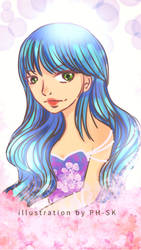 Blue hair girl 