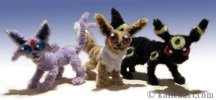 Eevee, Umbreon, and Espeon