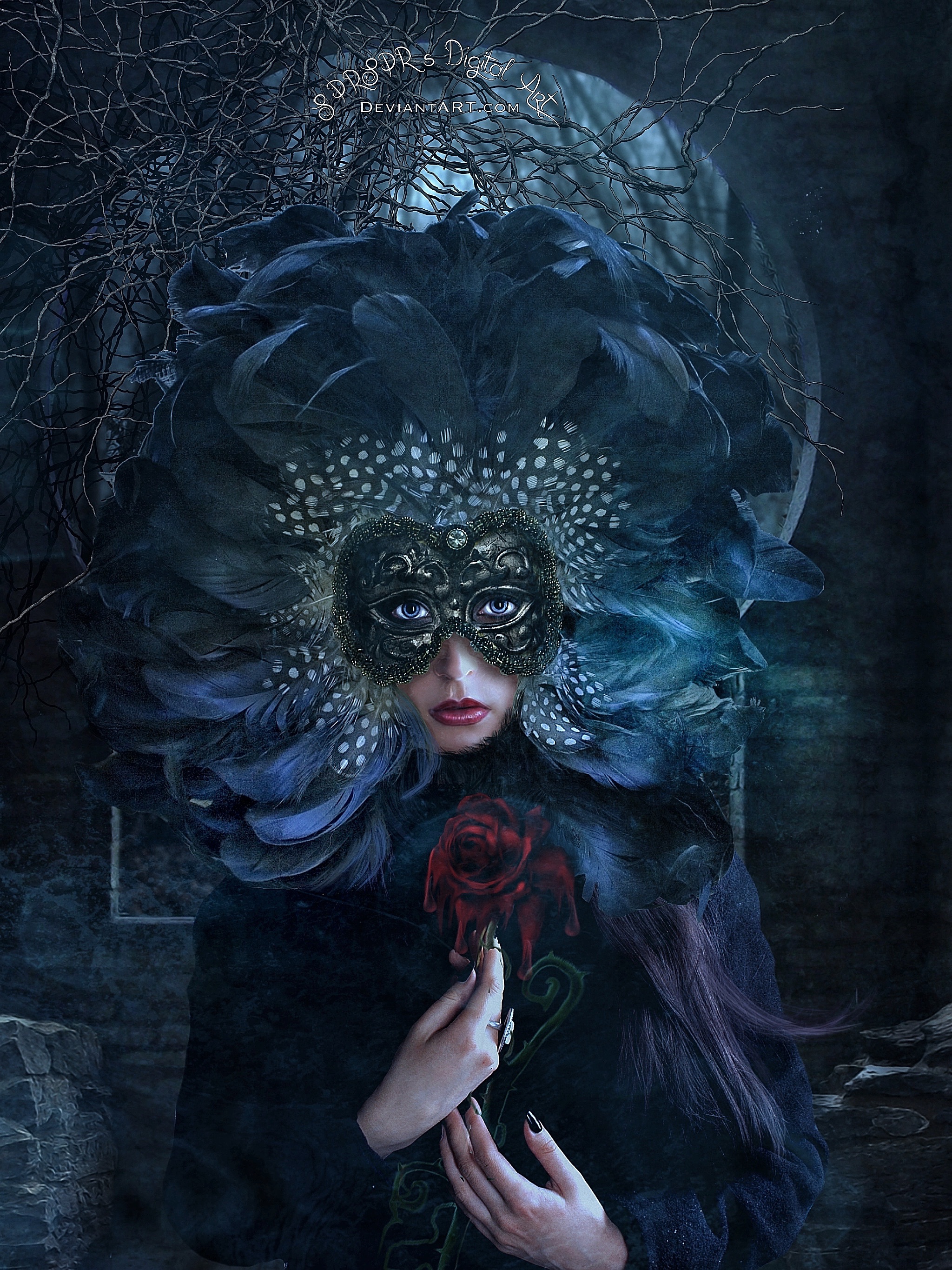 Bleeding rose by SPRSPRsDigitalArt