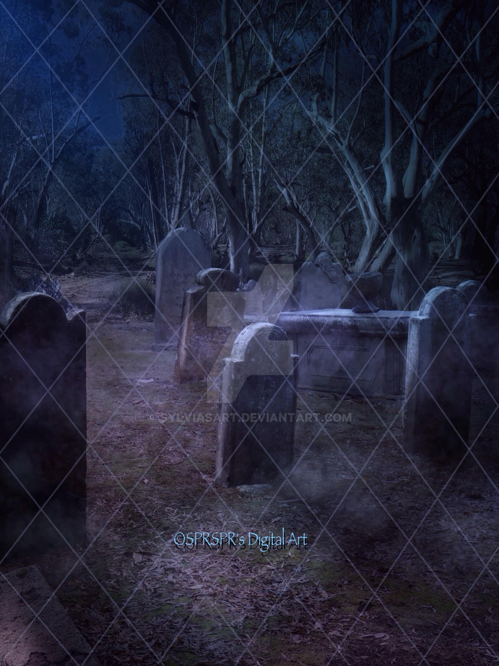 Premium Premade Background: Cemetery