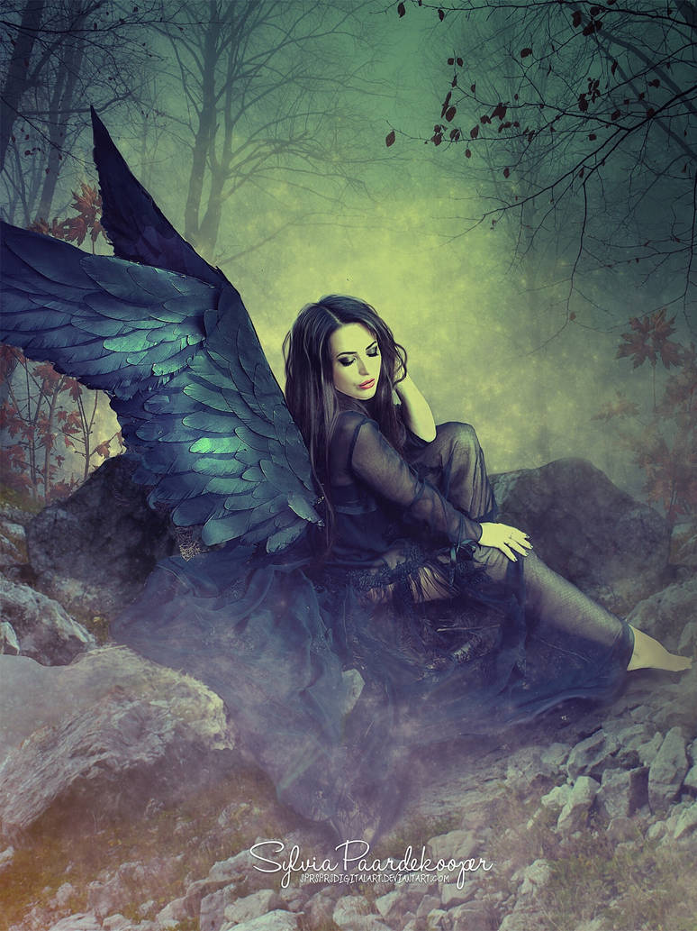 Black angel by SYLVIAsArt