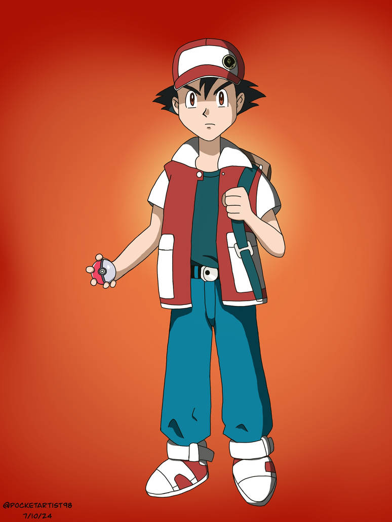 Pokemon Red Anime Style by Pocket-Artist on DeviantArt