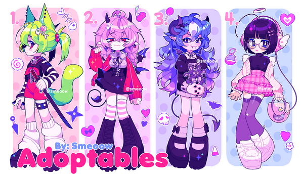 (CLOSED) Neon Party Adoptables Pack