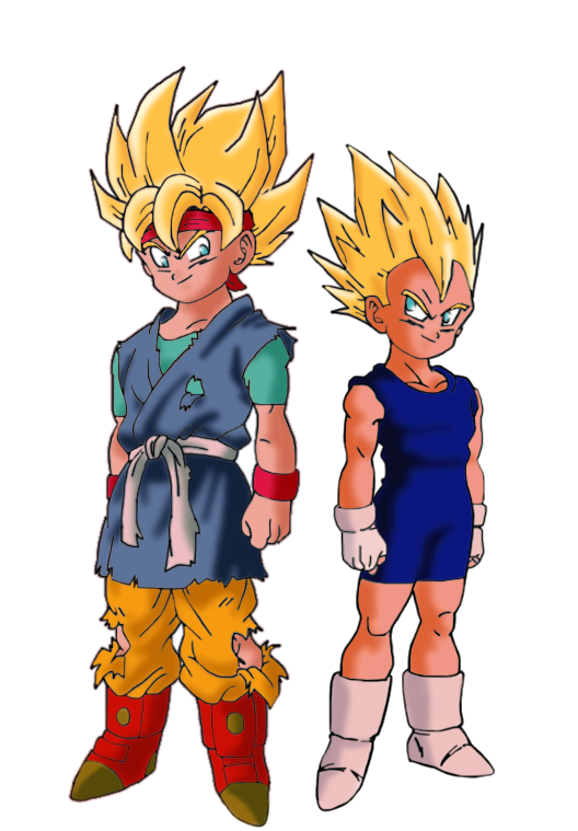 Goku Jr and Vegeta Jr Super Saiyans