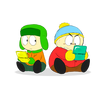 Kyle and Cartman playing Pokemon Or something meh