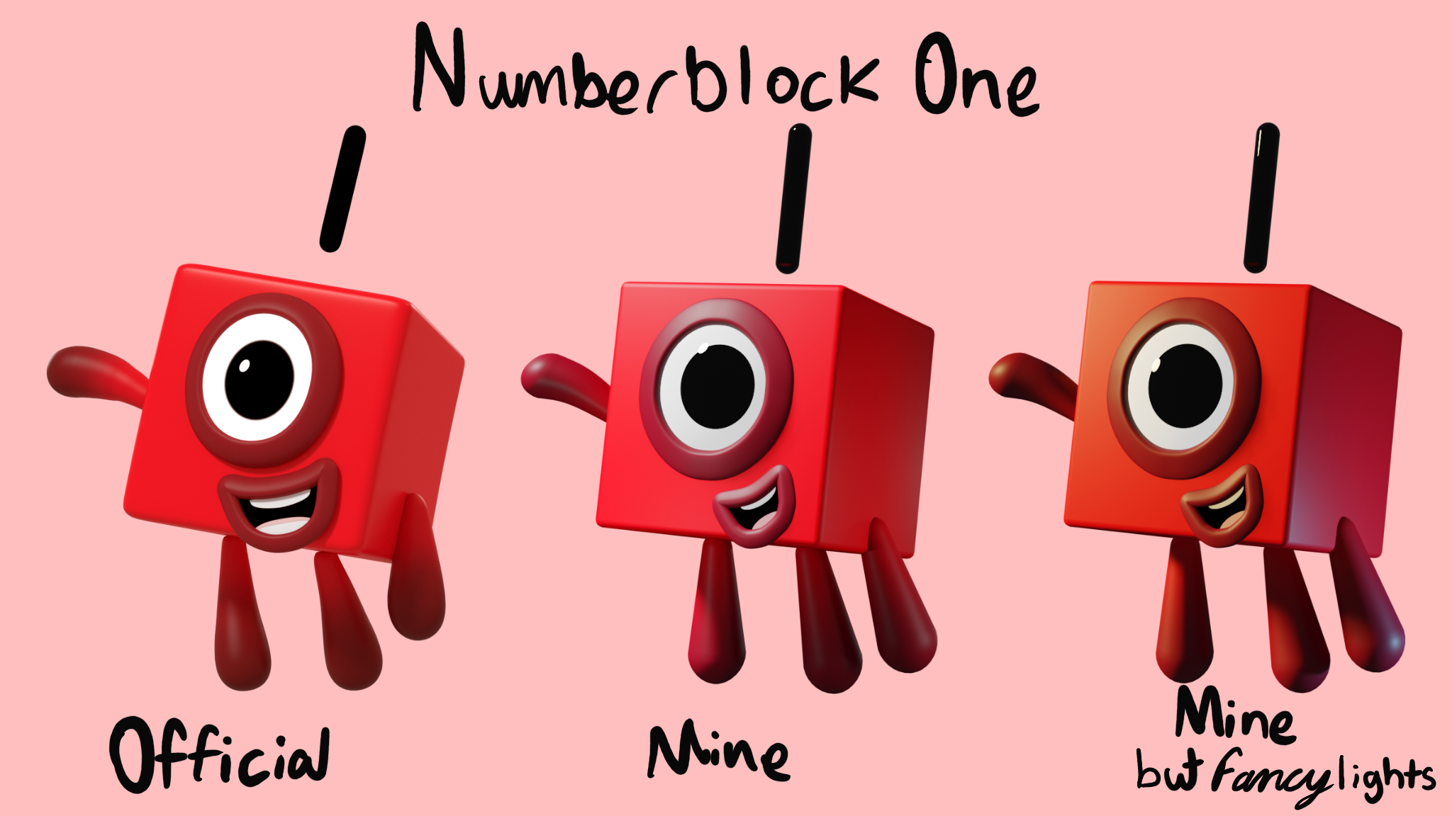 Numberblock One 3D Model Showcase and Comparison by DianaDoesDozens on ...