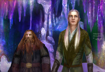 Gimli and Legolas in the Glittering Caves