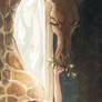 girl and giraffe