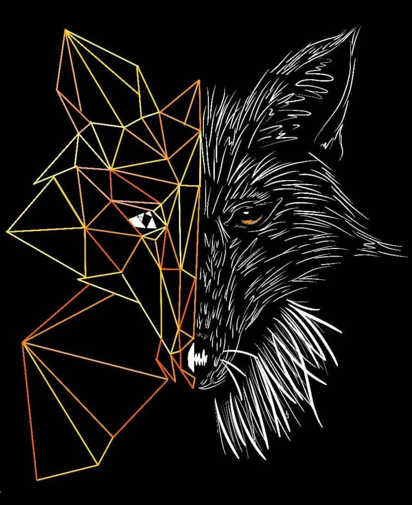 Geometric Fox, black version by Sorioffantasy on DeviantArt