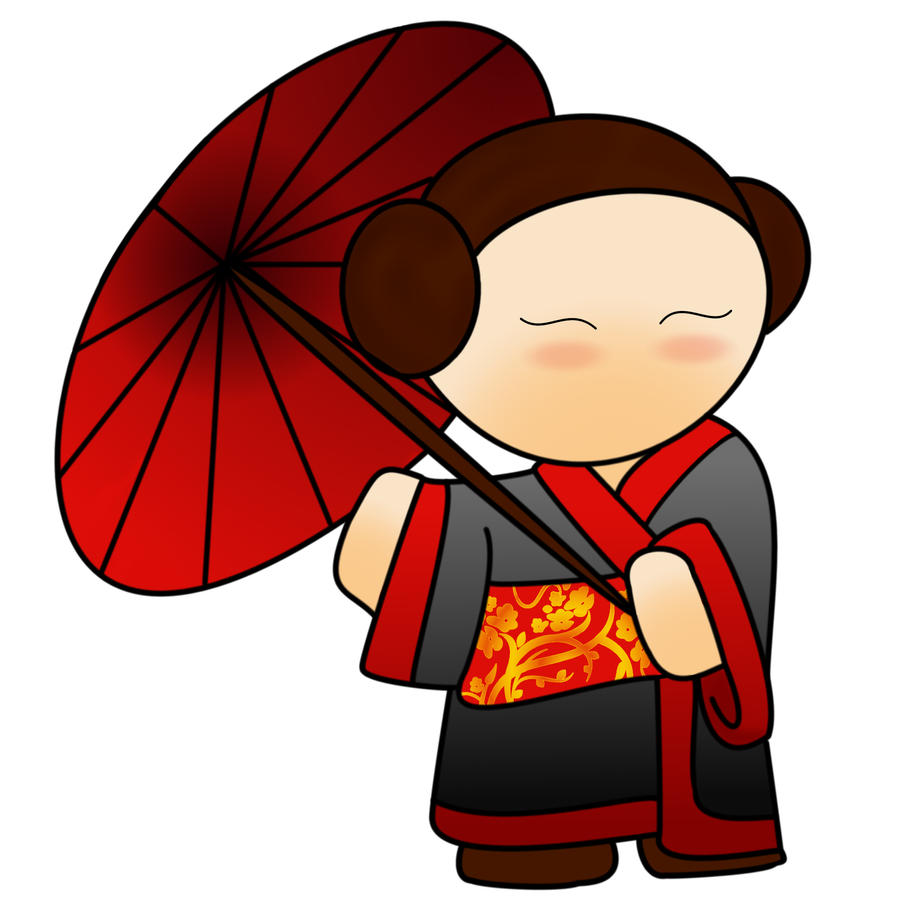 Geisha with umbrella