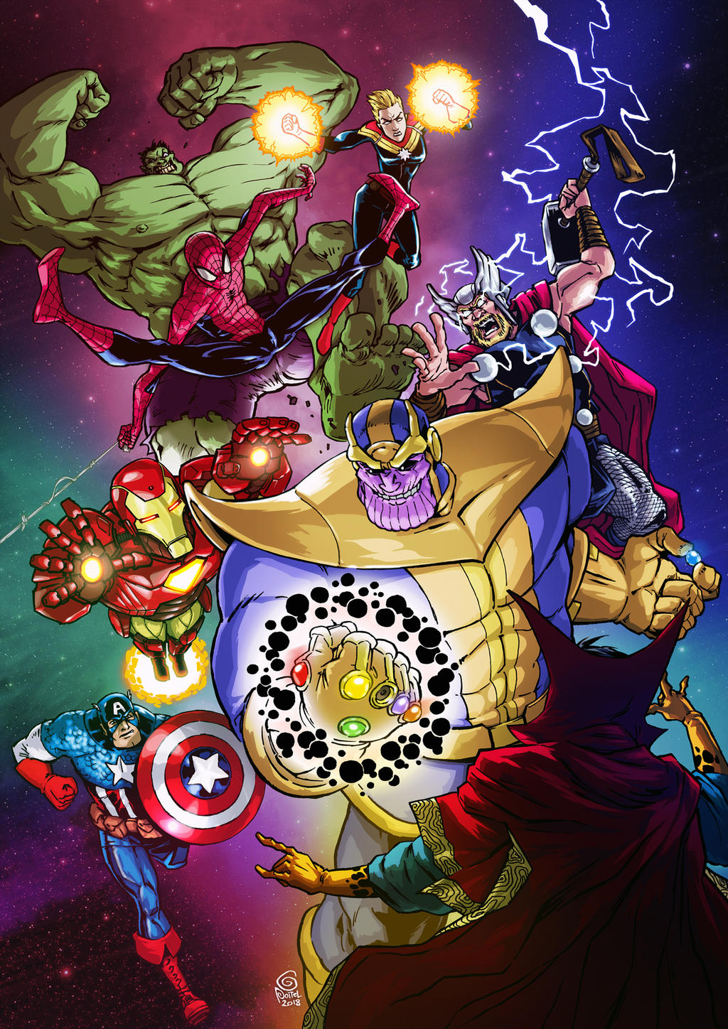 Avengers VS Thanos by gpoitel on DeviantArt