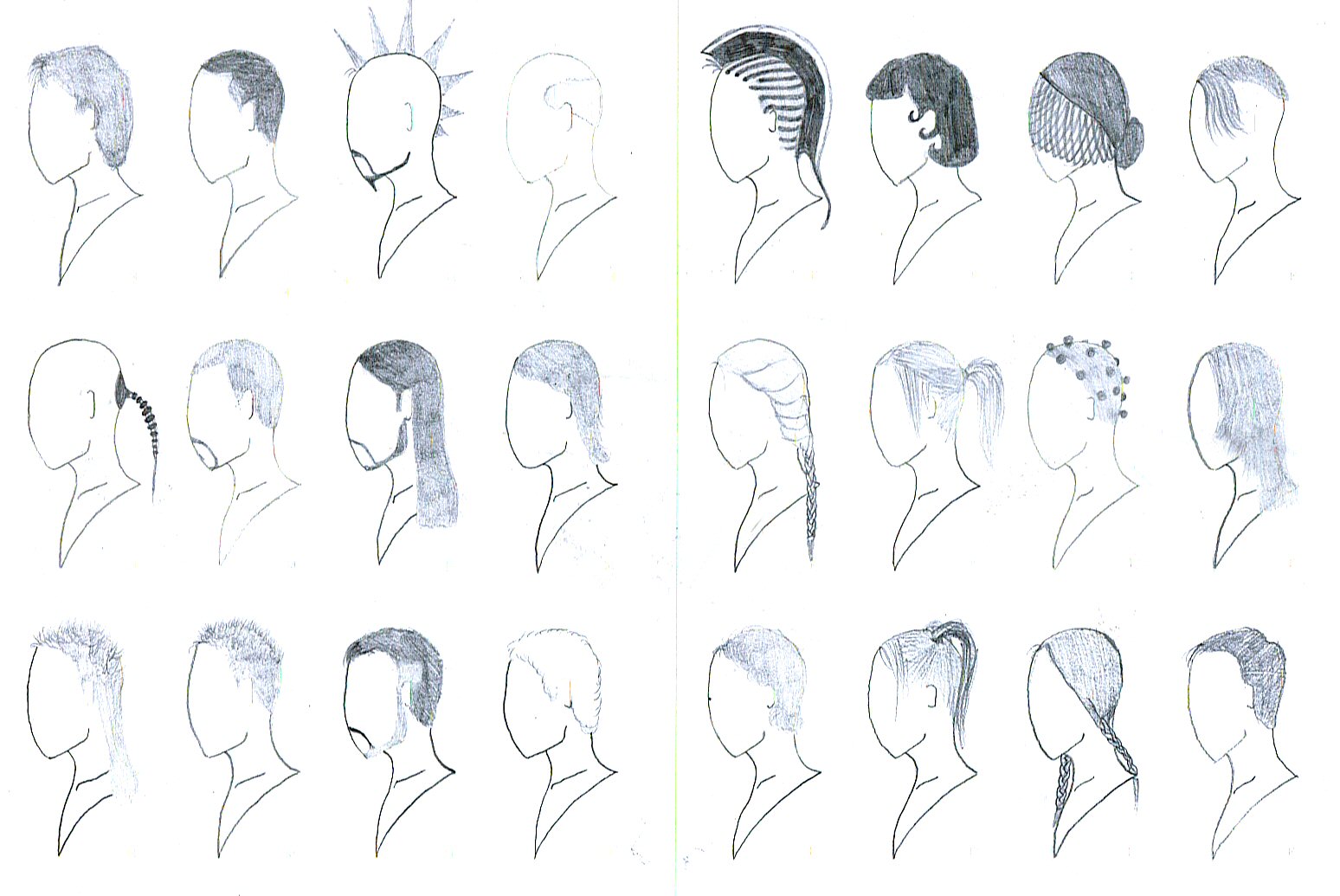Hairstyles 1 by ArcadianSpaceship on DeviantArt