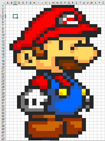 Super Mario in Microsoft Excel (pixelart) by noasmixx on DeviantArt