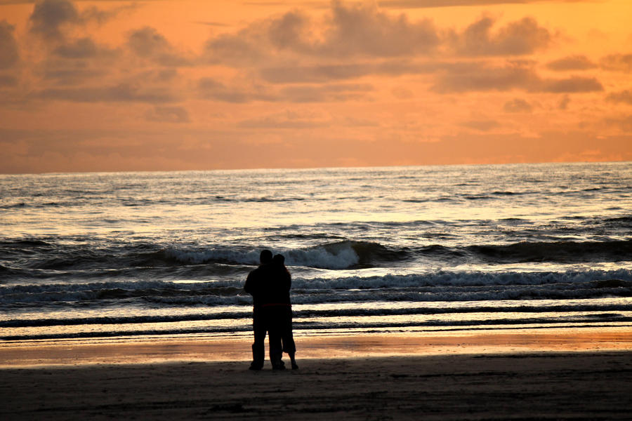 Couple on the Beach at sunset