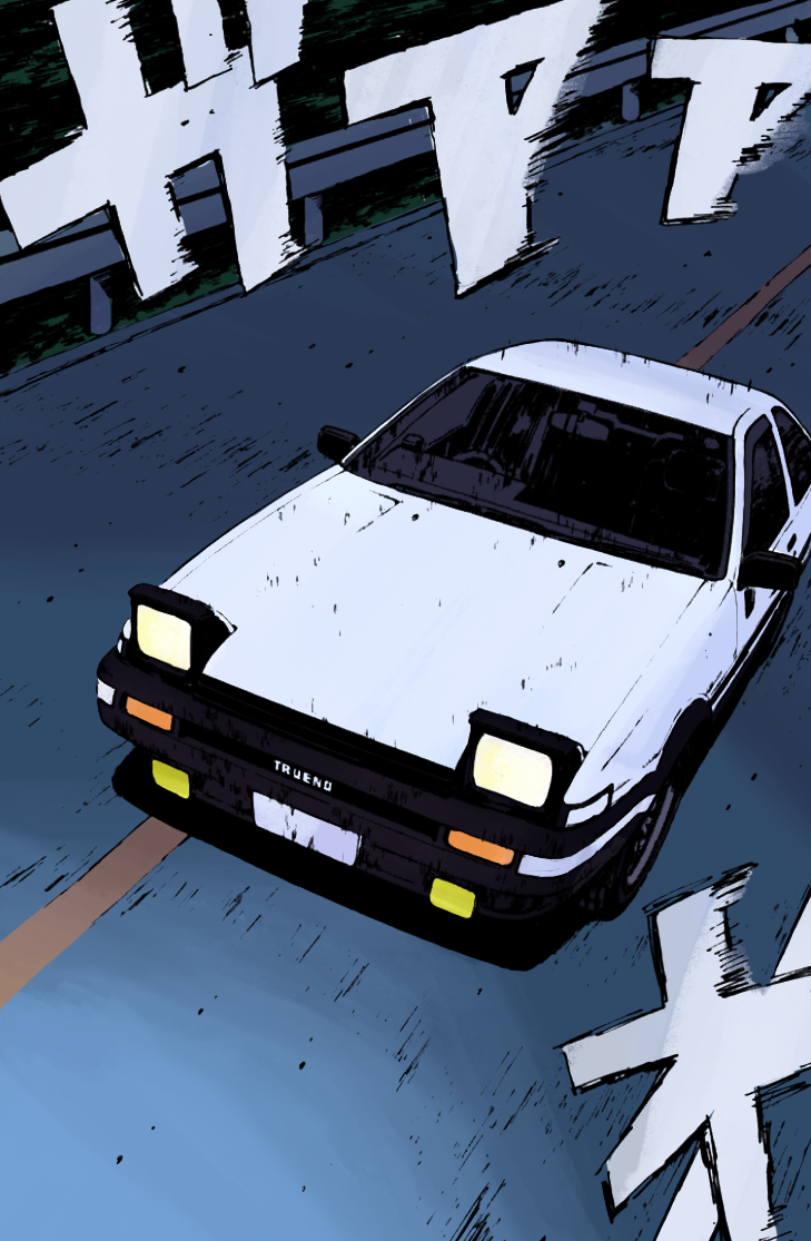 Initial D manga {colourized} by DaPootisBird on DeviantArt