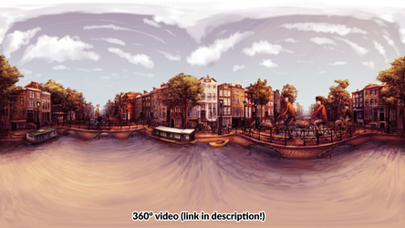 Biking in Amsterdam (360 Illustration/Video) by ghostchiryou