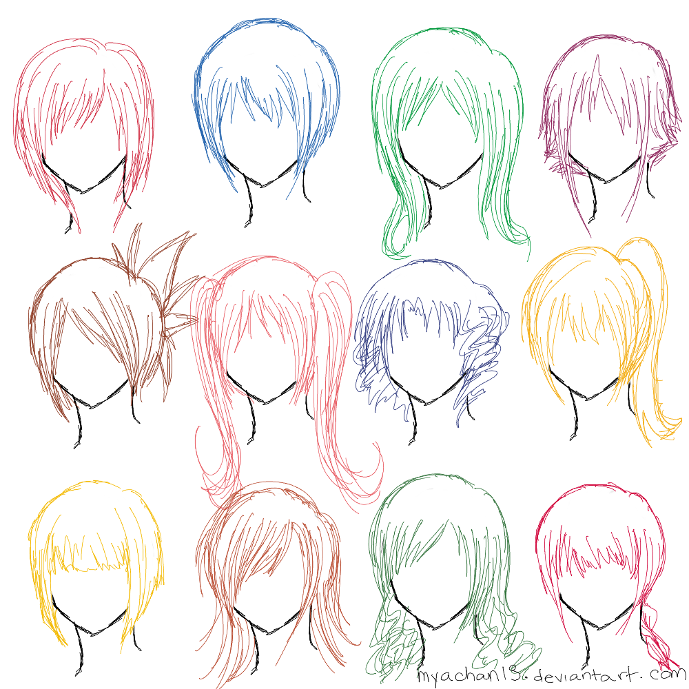 anime hair reference by ryky on DeviantArt