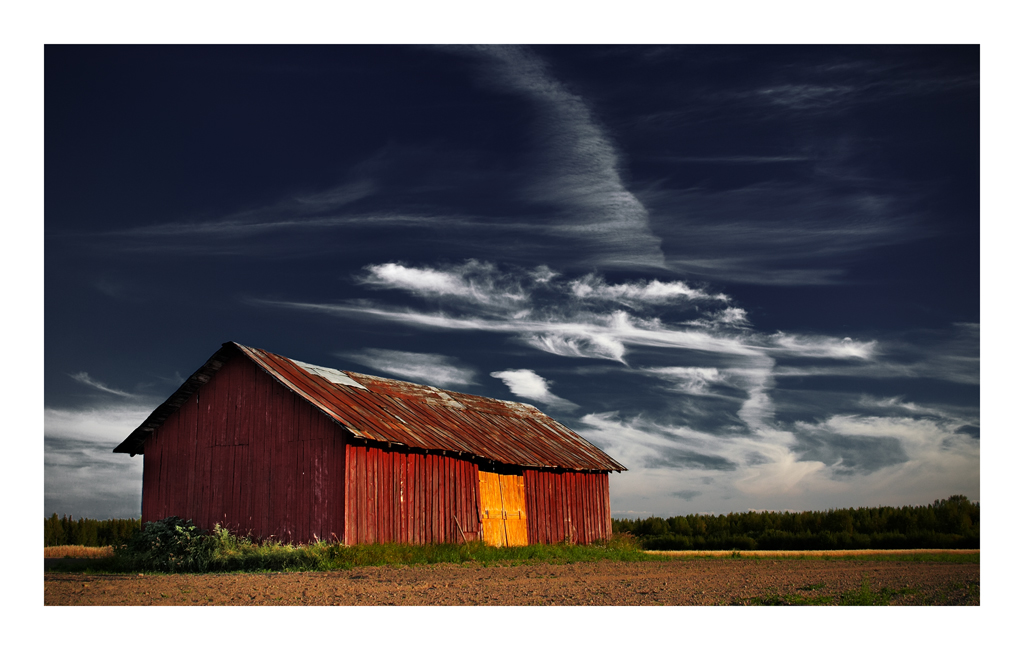 Barn on the field