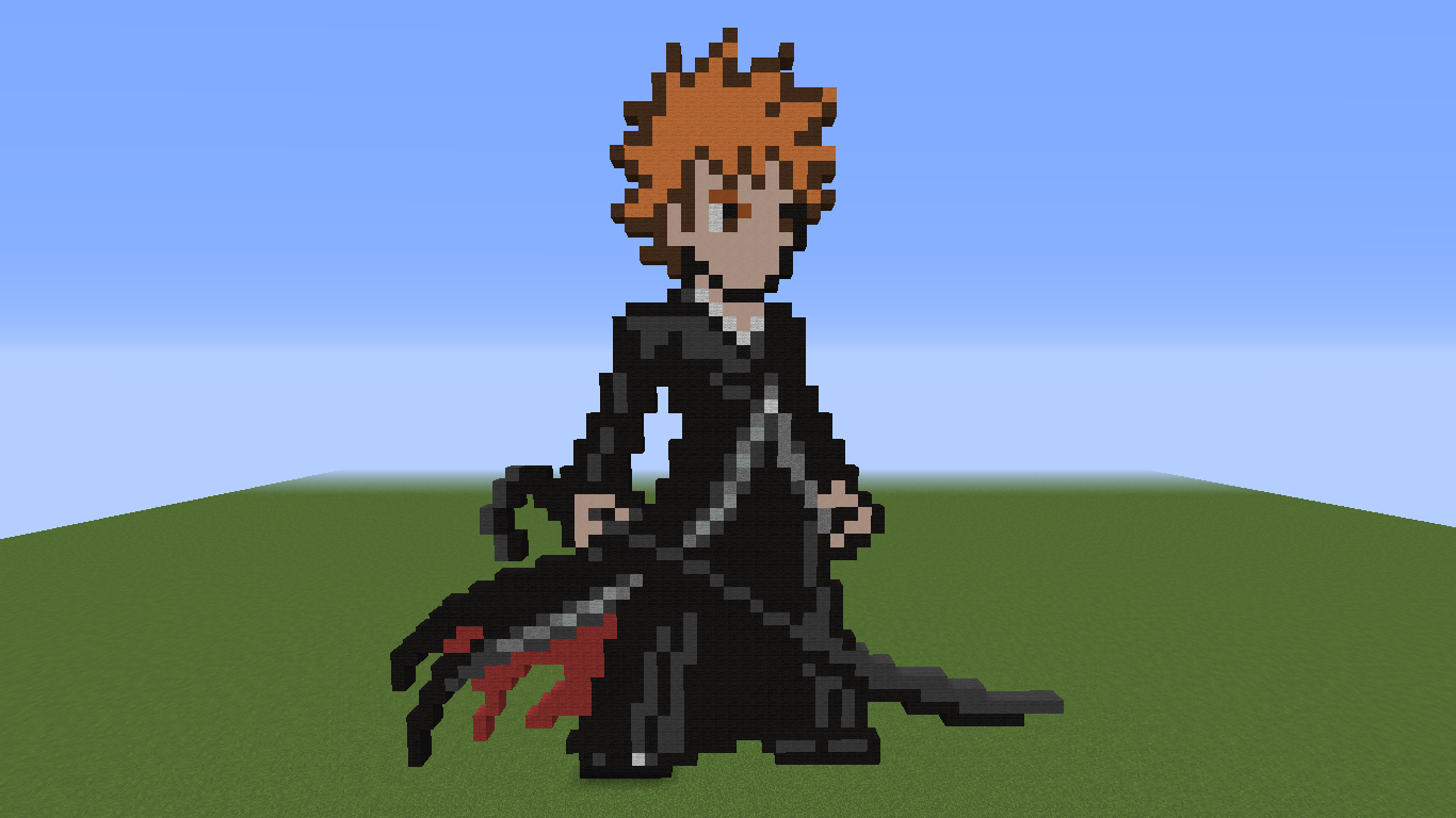 FreddyZero24 - Ichigo Kurosaki, Bleach Canvas: 128x128 px #pixelart #ドット絵  #pixelartist #pixel #animeart #anime #retro #pixel #16bit #8bit #icon  #portrait #bleach #ichigo #kurosaki