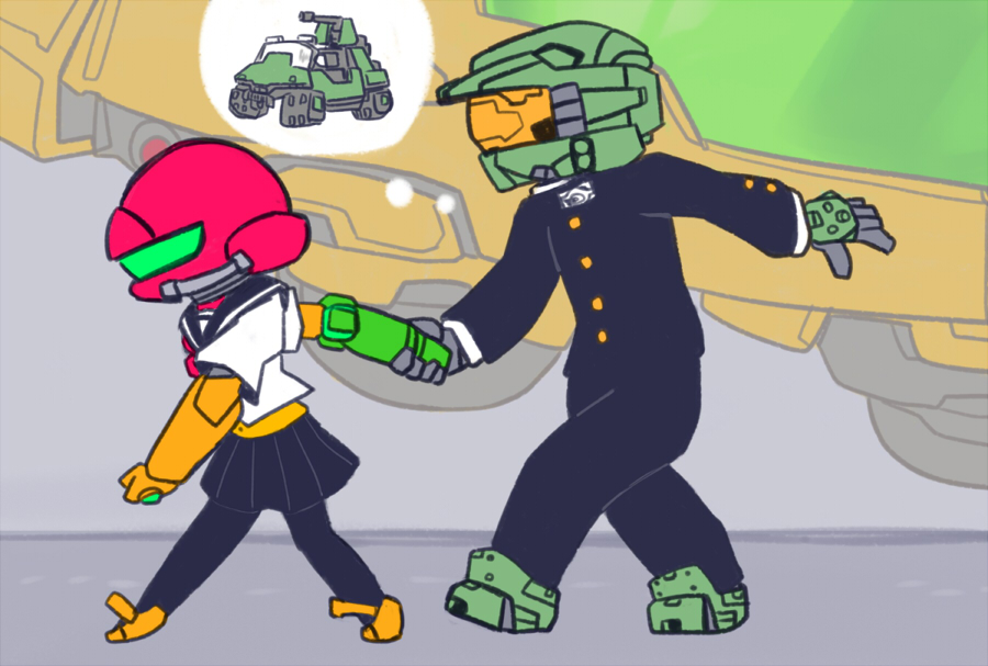 Samus and Master Chief - School Love