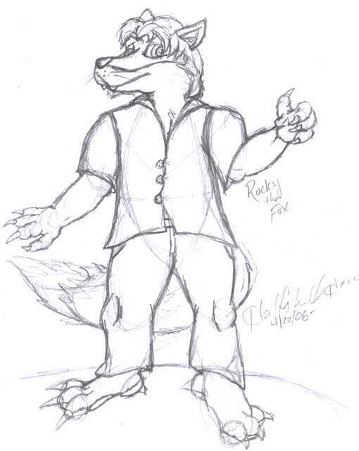 Rocky The Fox sketchy by Halfshell