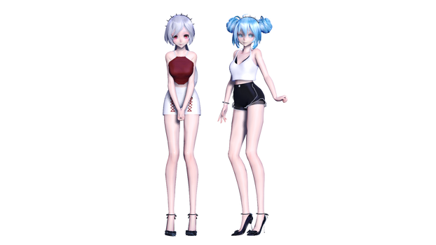 TDA Casual Miku and Haku // DL MODELS