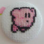 Kirby 3 cross stitch pin