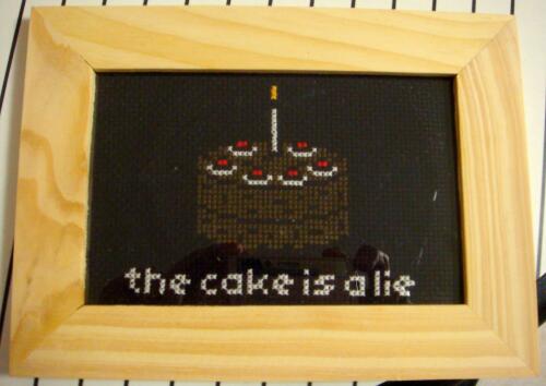Portal Cake Cross Stitch by pixel8bit