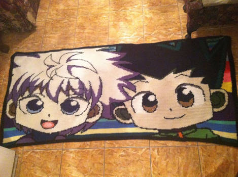 Crochet Gon and Killua Blanket