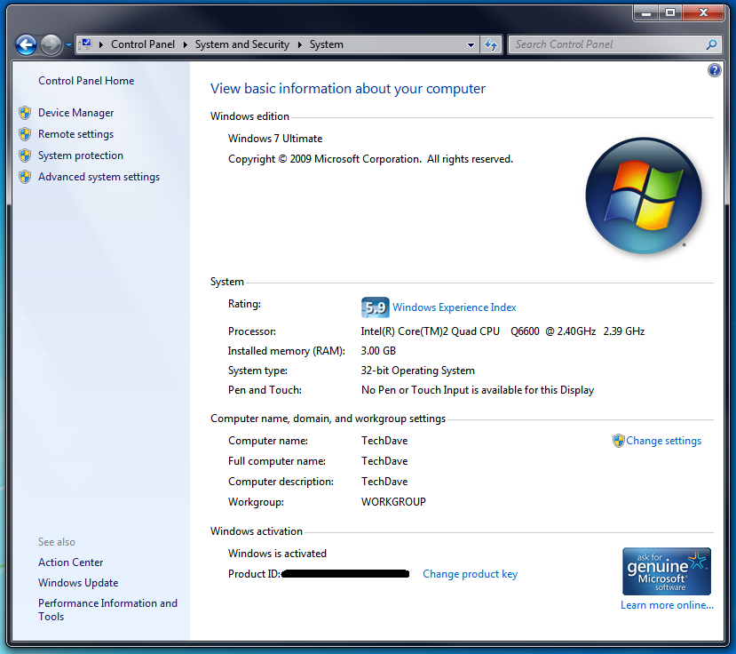 Windows 7 System