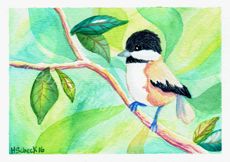 Chickadee (on wood)