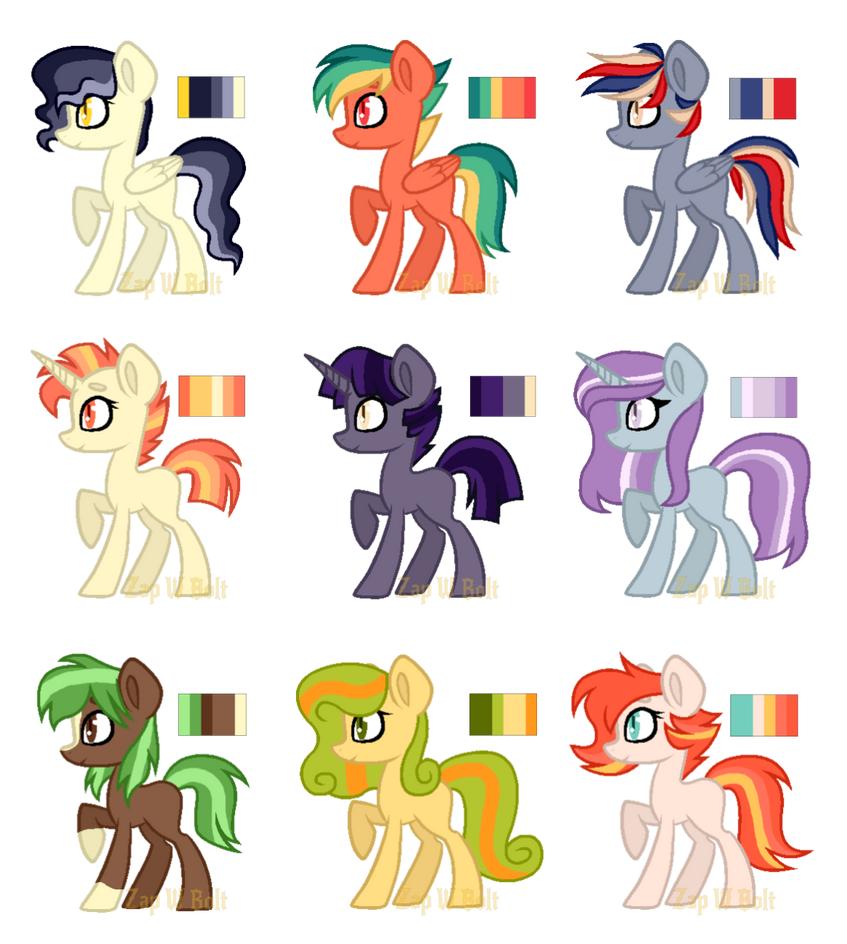 (Closed) Color Palette Adopts- MLP by h-umhallelujah on DeviantArt