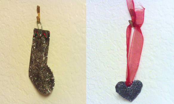 Two Glittery Ornaments For Christmas