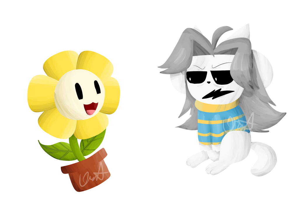 Underswap!Flowey and Temmie