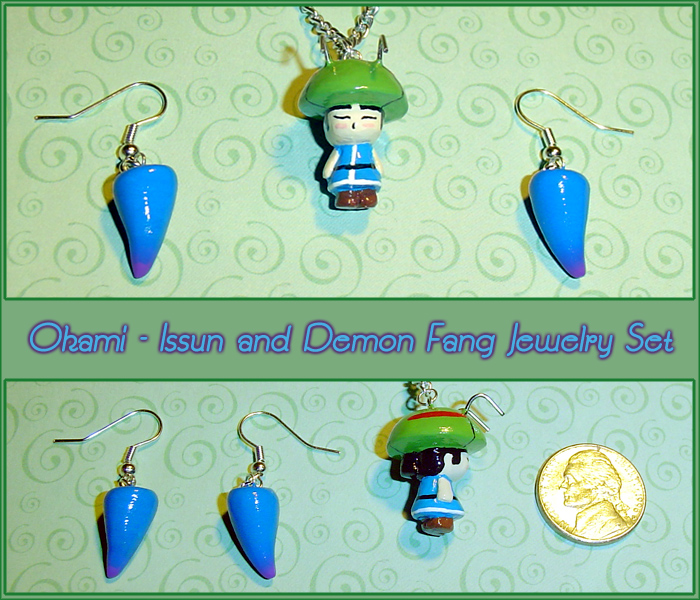 Okami - Issun and Demon Fangs Jewelry Charms