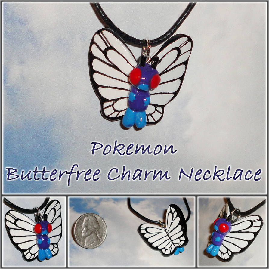 Pokemon - Butterfree Charm Necklace - Handmade by YellerCrakka