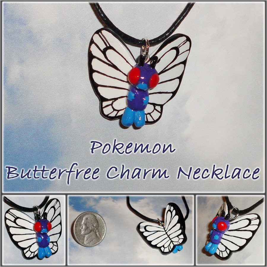 Pokemon - Butterfree Charm Necklace - Handmade by YellerCrakka