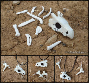 Pokemon - Cubone Skull Necklace and Bone Earrings