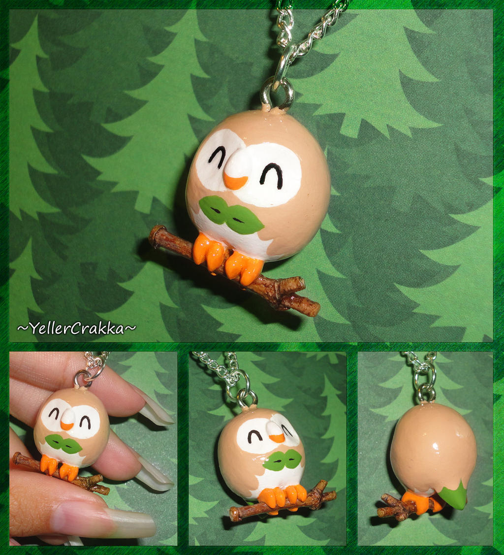 Pokemon - Rowlet Charm Necklace - Alola Starters